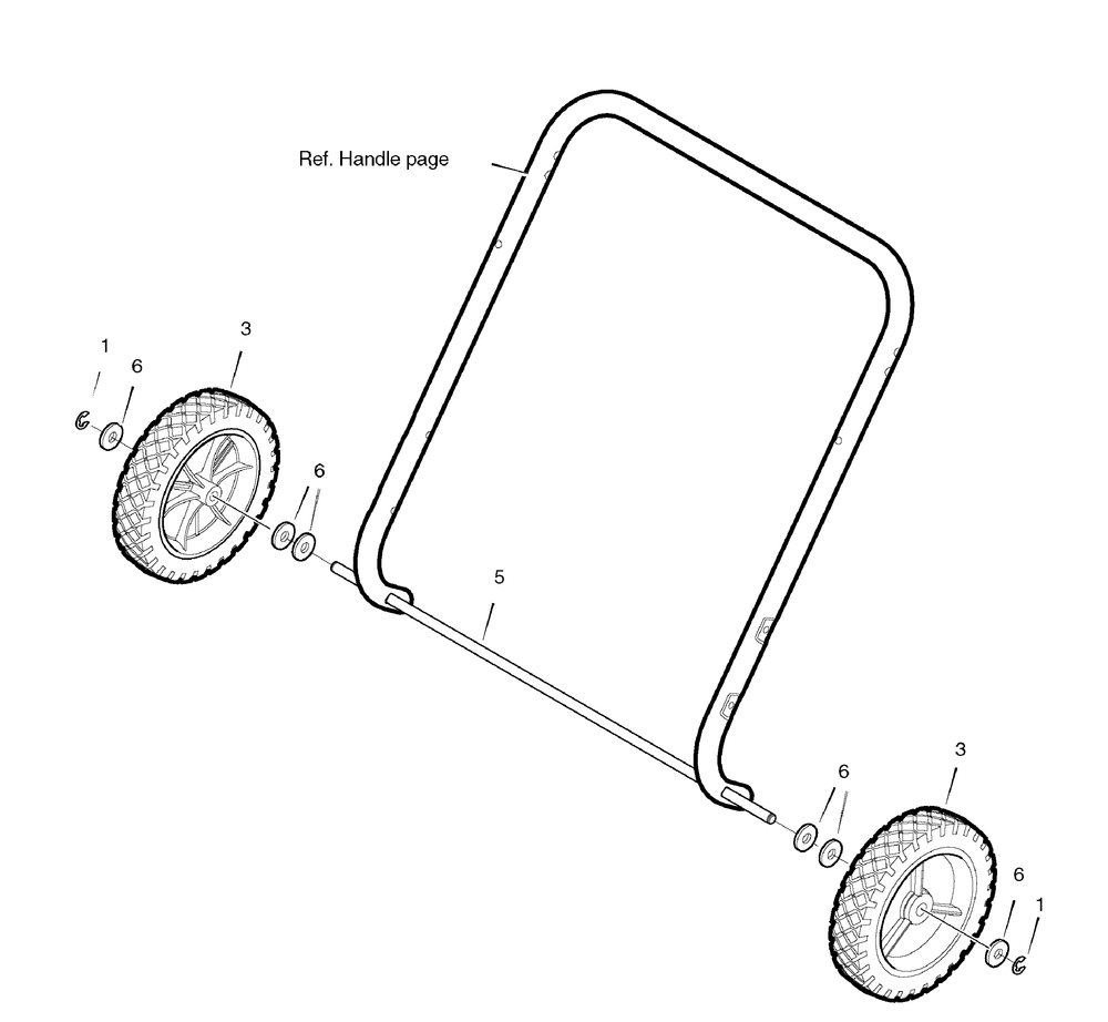 Wheel Assembly Diagram and Parts List for 622594X16NB-ST0522E 2007 Briggs and Stratton Snow Blower